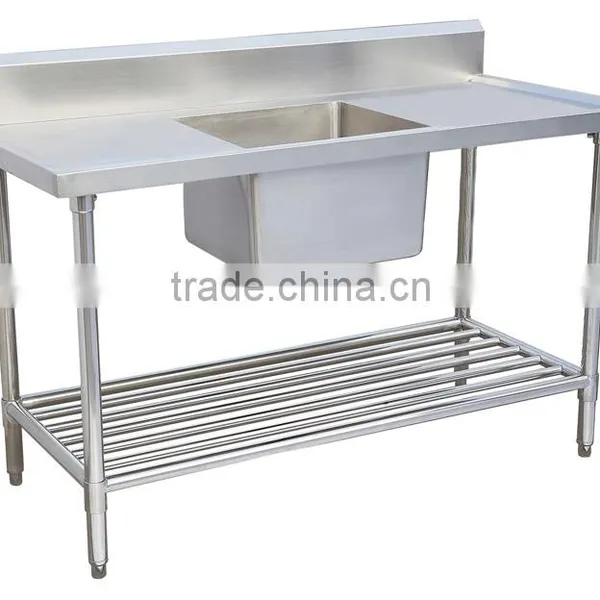 High Quality Stainless Steel Sink Work Table for Kitchen photo-3