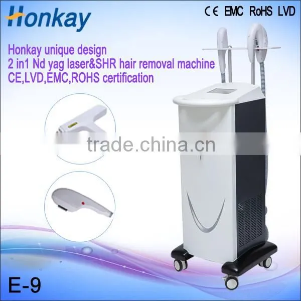 Professiona 2 IN 1 YAG Laser SHR Tattoo Removal Laser Machine Multifunctional Nd Yag Laser Hair Removal Machine Q Switch Laser Tattoo Removal Machine photo-2