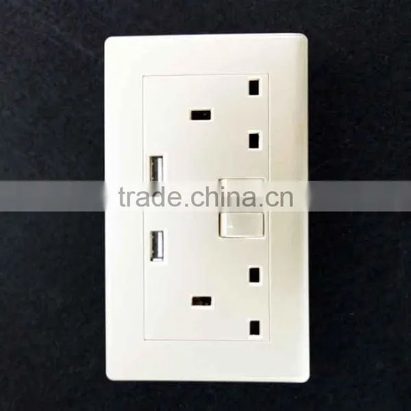 Electric Socket With Usb Port Plug Usb Wall Socket uk Plug Outlets photo-3