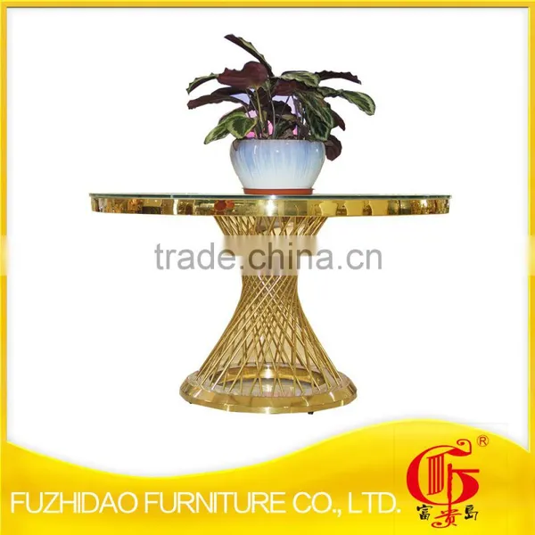 Foshan Furniture Stainless Steel With Glass Top Table for Dining Hotel photo-4