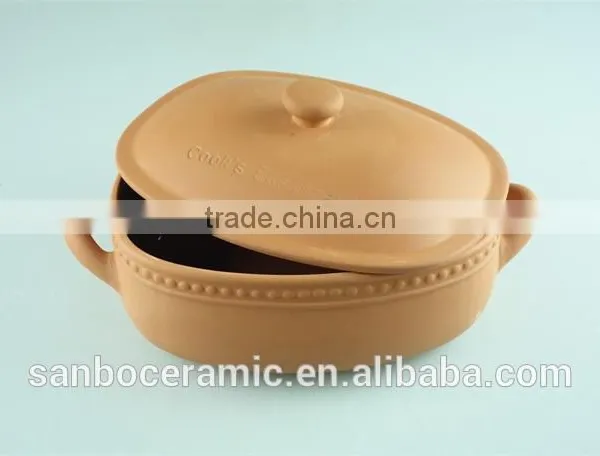 Ceramic Rectangular Terracotta Clay Pots Turren With Lid, Soup Pot Serv Dish 5.5 L Capacity photo-4