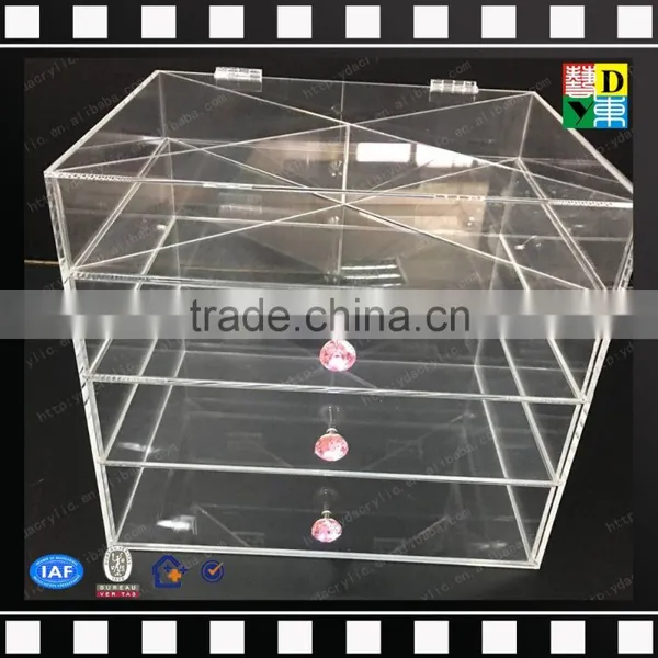 2016 Purple Diamond Handle Clear Desktop Acrylic Cosmetics Makeup Organizer photo-5