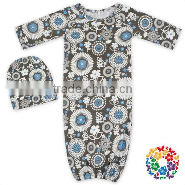 Long Sleeves Infant Toddle Baby Beige Sleeper Gowns photo-4