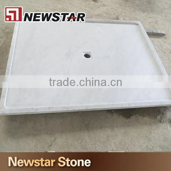 Cararra white marble shower tray, stone shower base
