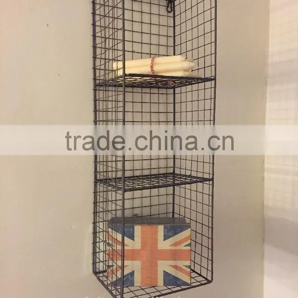 Industrial Retro Style Metal Wire Locker Room Wall Shelf Storage Unit Rack Cage photo-2