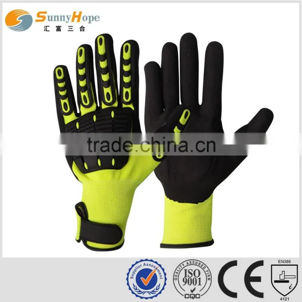 SUNNYHOPE Direct Buy China Yellow Impact Gloves With Tpr photo-2