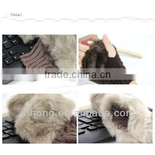 Artificial Wool Cute Women Knitted Gloves/korean Style/Autumn Applied photo-3