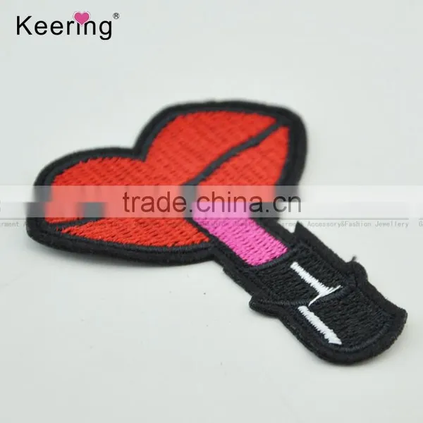 3D Colorful Fashionable Lip Custom Embroidery Textile Patches WEF-076 photo-2