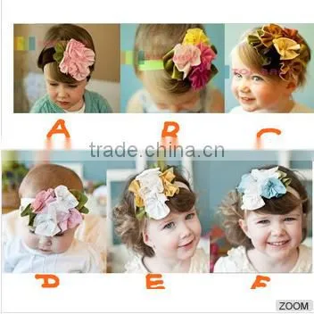 2015 New Design Cute Baby Flower Headbands Infant Cotton Hair Band/Baby Headwear/headdress