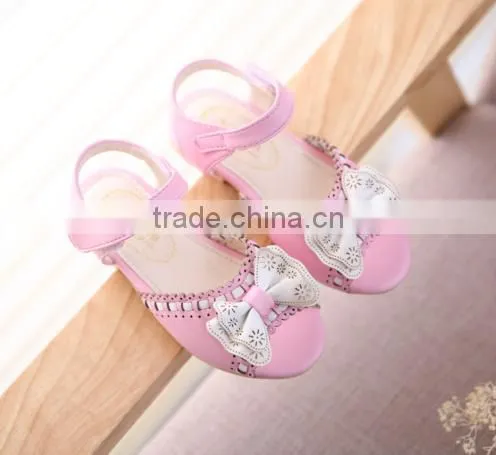 F10012E Girls Shoes Fish Mouth Design Bowknot Wholesale Shoes photo-3