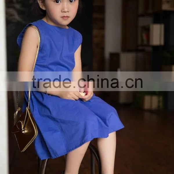 COOL KID ZONE 2016 Sleeveless Modern Cotton Linen Breathable Children Summer Girls Linen Dress photo-4