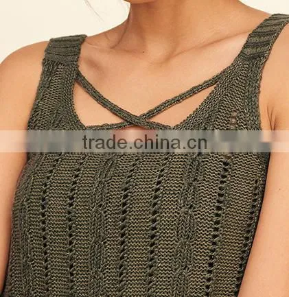 2018 New Fashion Womens Knitted Sleeveless Crochet Top With Wholesale Price photo-5