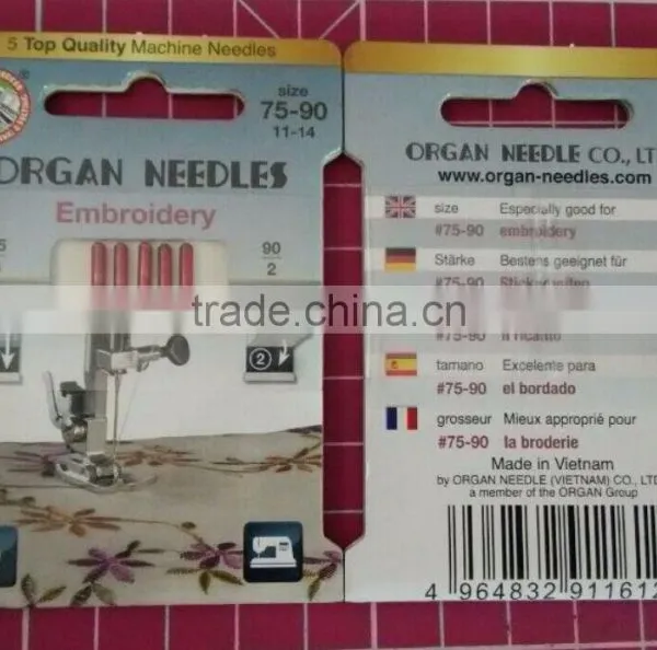 ORGAN DOMESTIC SEWING MACHINE NEEDLES 130/705H EMBROIDERY MIX SIZE UNIVERSAL 75/11 90/14 1 Lot =5pcs photo-2