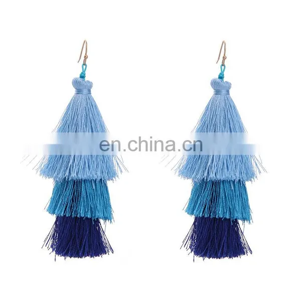 Fringe Drops String Thread Tassel Earrings photo-4