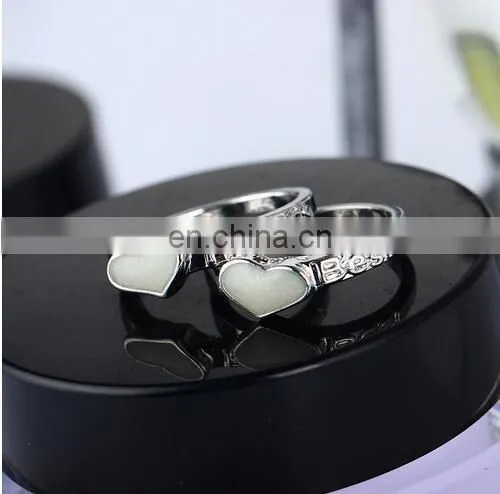 Best Frineds Heart Silver Glow in the Dark Jewelry Ring New photo-3