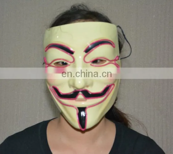 Masquerade & Halloween Vendetta Flash El Wire Led Glowing Mask