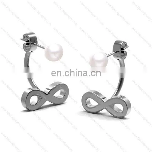 Cheap Wholesale Stainless Steel Infinity Stud Earrings Women's Engagement Jewelry Gifts photo-3