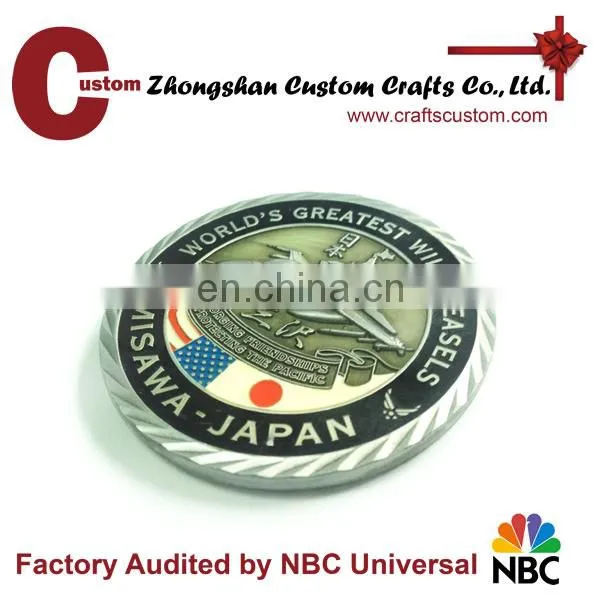 Custom Knight and Air Force Antique Silver Old Challenge Coin in Metal Crafts photo-3