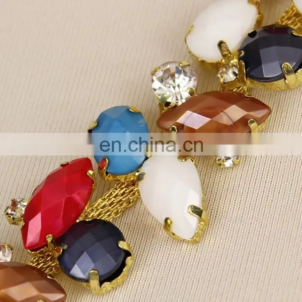 Hot Sale Colorful Rhinestone Chain Trim for Clothing photo-2
