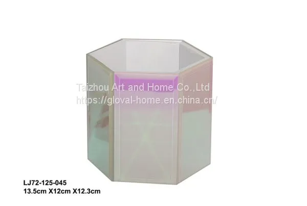 Colorful Hexagonal Glass Jewelry Box photo-2