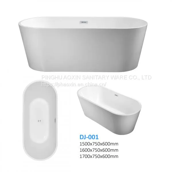 Freestanding White Acrylic Bathroom Bathtub Fashion Style photo-2