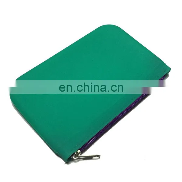 Factory Both Side Plain Design Zipper Cosmetic Purse Wallet Kids Pencil Case Silicone Bag photo-3