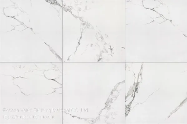 Hot Selling 60x60cm Carrara Whites Glossy GLazed Marble Look Porcelain Floor Tiles photo-4