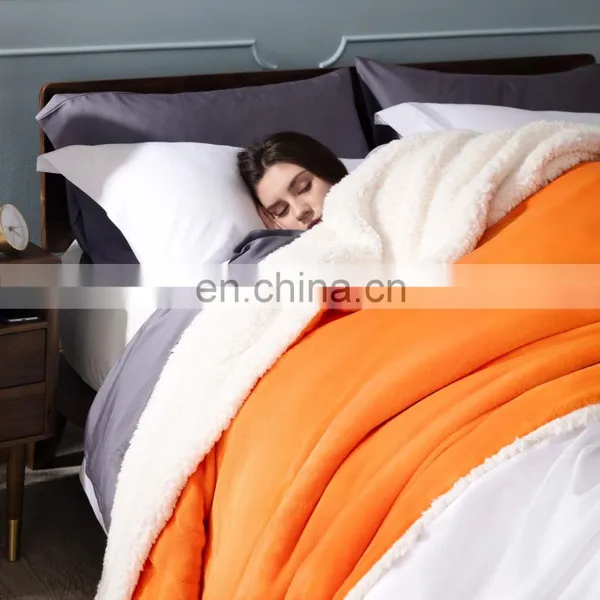 Heavy Big Size Thick Picnic Washed Plush Sherpa Blanket In Bulk photo-6