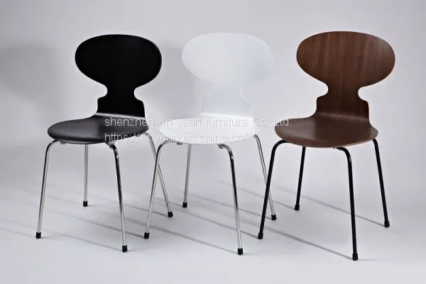 China Supplier Modern Designed Dinning Chair With Black Painted and Walnut Veneer Ant Chair Designed photo-3
