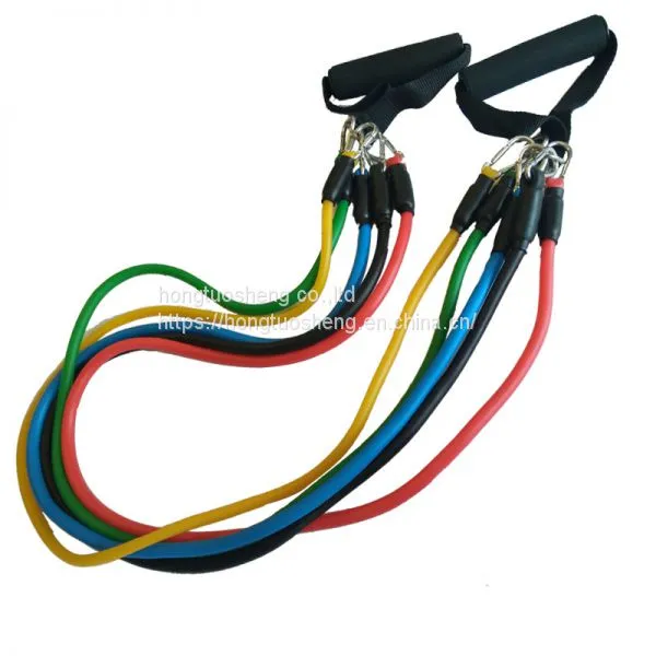 Wholesale Custom Exercise Sports 11 PCS Tube Resistance Bands Set photo-4