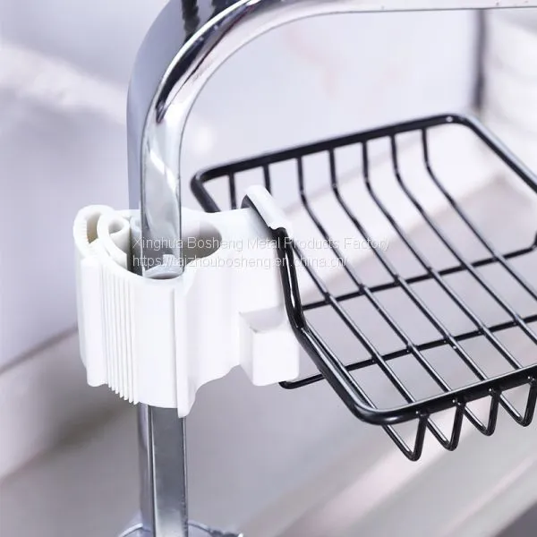 Stainless Steel Kitchen Faucet Sponge Holder Adjustable Faucet Storage Rack Hanging Shelf photo-4