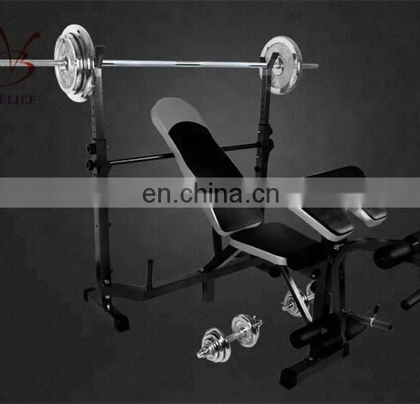 Adjustable Squat Rack With Weightlifting Bench Press photo-5
