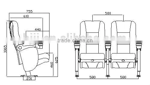 Various Color Folding 3d Cinema Theater Chairs in Vedio Hall House HJ9505B photo-3