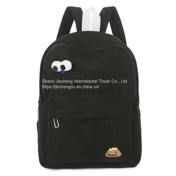 Corduroy School Backpack Bag Casual Bags Kids Bagpack Children School Backpack photo-3