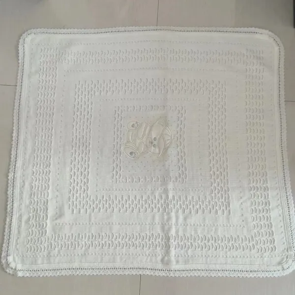 Factory Cheap Wholesale Knitted Baby Shawl and Blanket With Cap Set photo-2