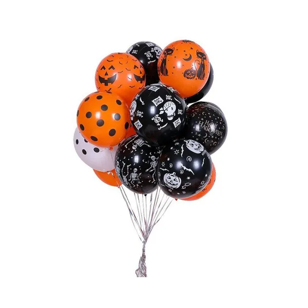 12inch Custom Printed Pumpkin Latex Party Decoration Helium Balloon Globo Orange Happy Halloween Balloon Balloons Set for Halloween photo-3