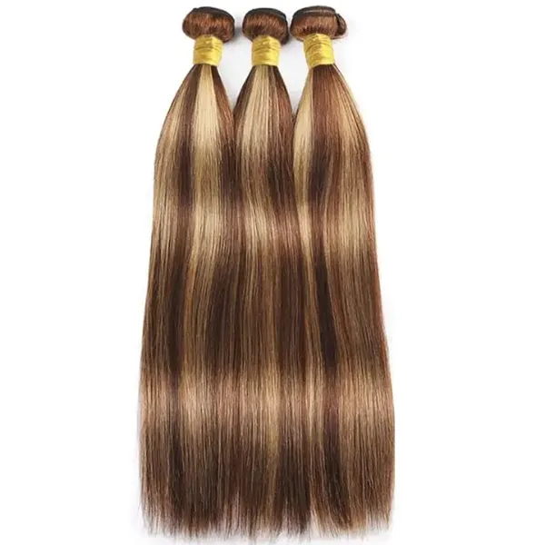 Highlight 4/27# Straight Bundle 100% Human Hair Virgin Hair no Shedding no Tangle photo-3