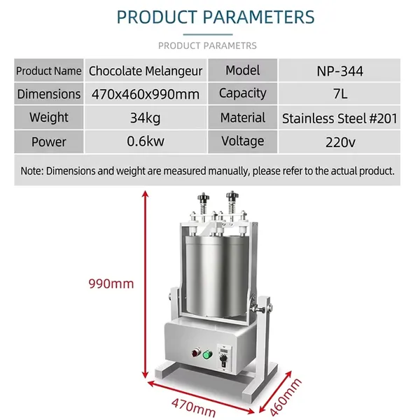 7L Stainless Steel Chocolate Refiner Machine Commercial Melangeur for Nut Butters Tahini and Cocoa Nibs Grinding System NP-344 photo-4