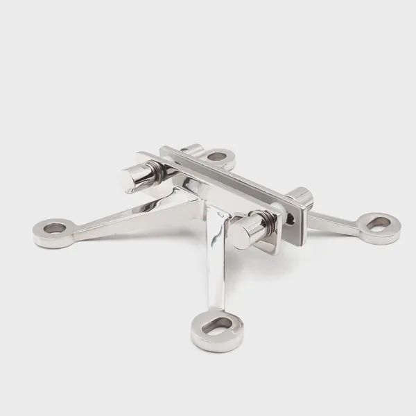 316 Stainless Steel Glass Spider Fitting 4 Way Arm Mirror Finish High Loading Capacity for Glass Curtain Wall photo-2