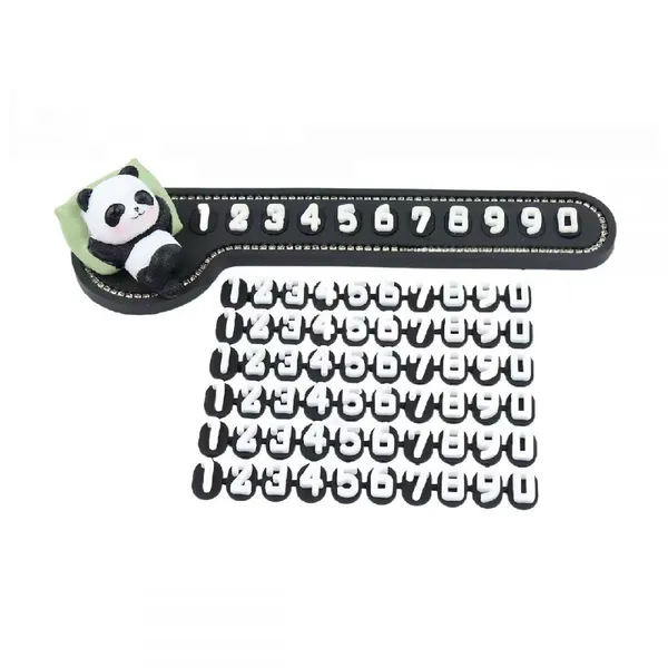 Factory Direct Creative Cute Silicone Car Decor Ornament DIY Temporary Parking Phone Number Plate