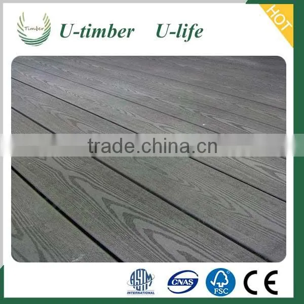 Elegant Appearance Wood Plastic WPC Solid Outdoor Wood Floor photo-4