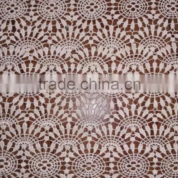 2016 Lace With Flower for Garment Accessory / Cotton Embroidery Water Soluble Full Lace Fabric photo-5