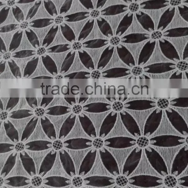 2016 High Quality Lace Accessory Hot 100% Cotton Fabric Organdy Full Lace For Garment photo-3