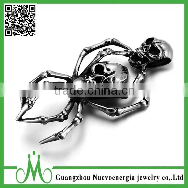 316L Stainless Steel Cremation Jewelry Double Skull Necklace Cremation Skull Pendant Supplier's Choice