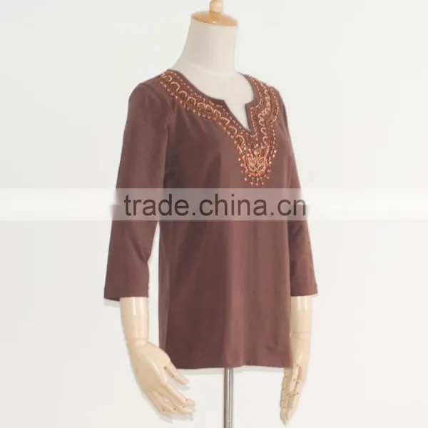 Hot New Products Medium Sleeve Blouses Wholesale Arabic Women Clothing Supplier's Choice photo-3