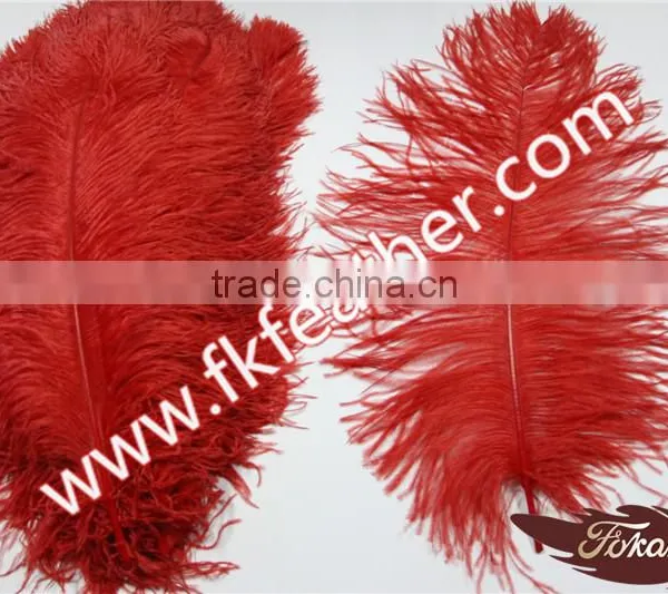 Dyed Ostrich Feather Large Red Craft Ostrich Feather Cheap Wedding Decorations photo-4