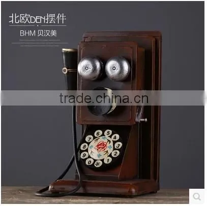 Retro Antique Iron Craft Artificial Telephone Home Decoration Supplier's Choice