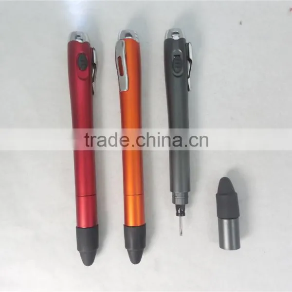 5 in 1 Multi Function Screwdriver Led Light Touch Plastic Ballpoint Pen photo-5