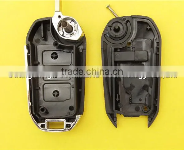 Peugeot Car Key 3 Button Flip Remote Replacement Key Shell With Groove Blade photo-6