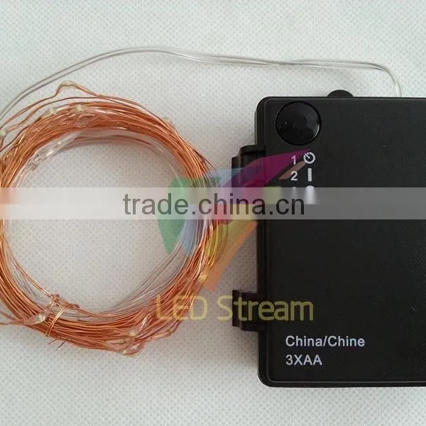 6M 60 Led 3AA Outdoor Battery Powered Timer LED Copper Wire String Fairy Light Lamp photo-2